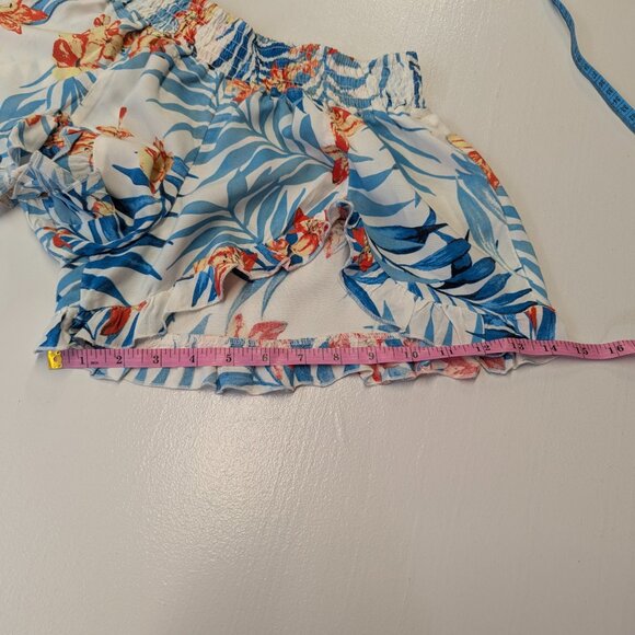 Rip Curl Size Small Tropical Ruffled Shorts Turquoise/Orange - Picture 8 of 11